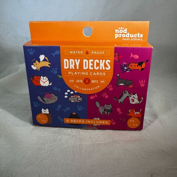 Dry Decks Waterproof Playing Cards Set By Nod Products Kitty Cats Theme - Picture 1 of 3